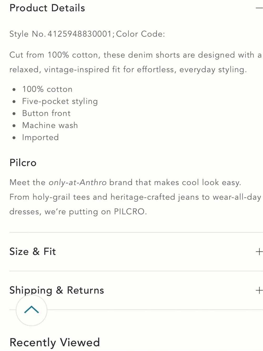 Anthropologie Pilcro Blue High Waisted Jean Shorts The Everyday Denim Shorts - Picture 7 of 9